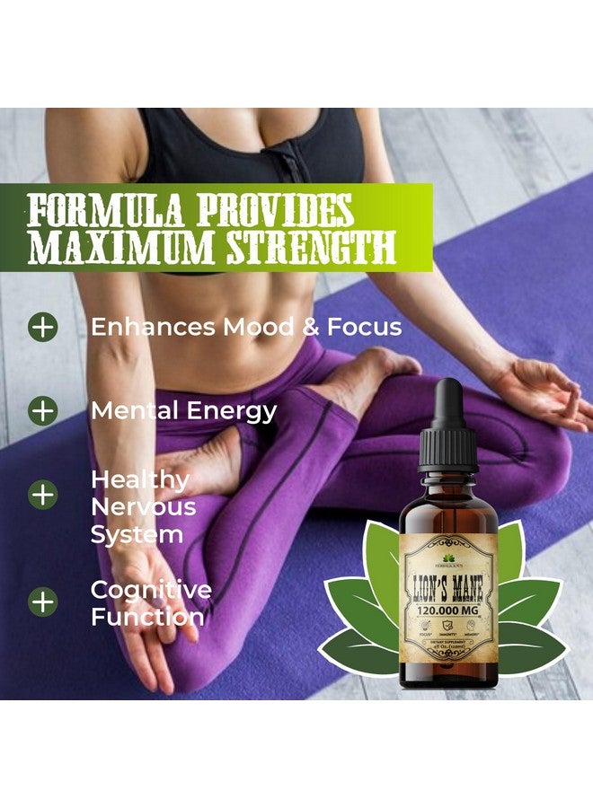 HERBALICIOUS مكمل الفطر السائل من هيرباليسيوس - مستخلص الفطر الفاخر لدعم الذاكرة والتركيز والوضوح والأعصاب - مكمل خالي من الجلوتين وغير معدل وراثيًا 4 أونصة سائلة - Image 2