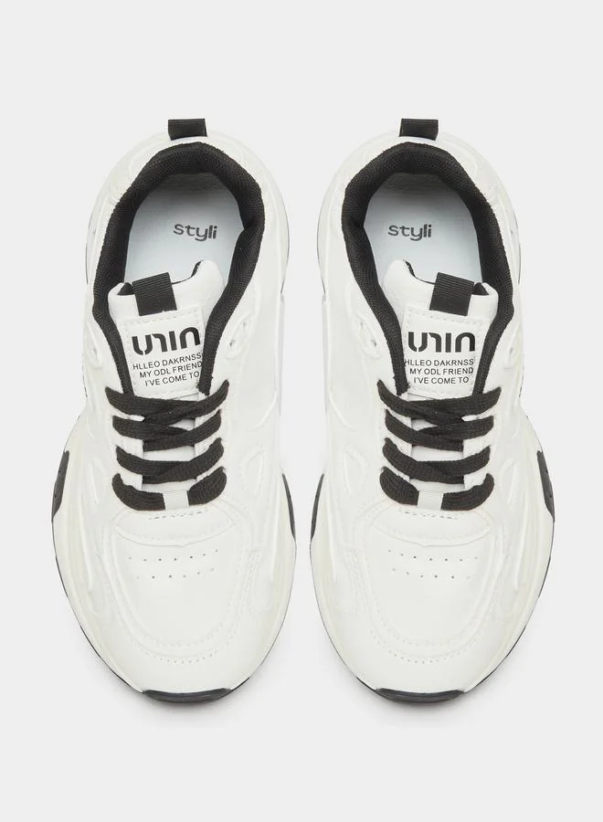 Styli Styli Chunky Sole Lace Up Sneakers