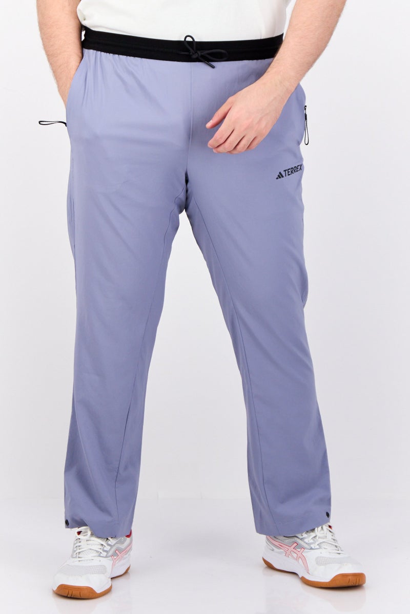 Adidas Men Regular Fit Brand Logo Training Sweatpants, Sage Blue  - Image 1