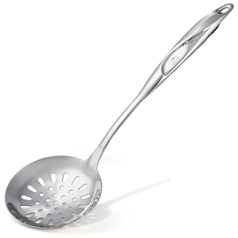 Zulay Kitchen Stainless Steel Slotted Spoon - 14.5â€ Large Skimmer Frying Spoon for Draining & Serving - Heat-Resistant, Rust-Proof & Dishwasher Safe Kitchen Utensil for Everyday Use - Image 1