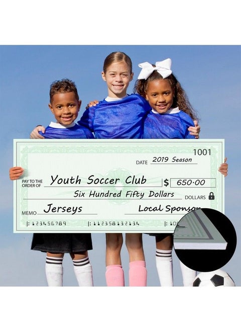 Giant Check ; 36X16" Dry Erase Big Check For Presentations Oversized Fake Check