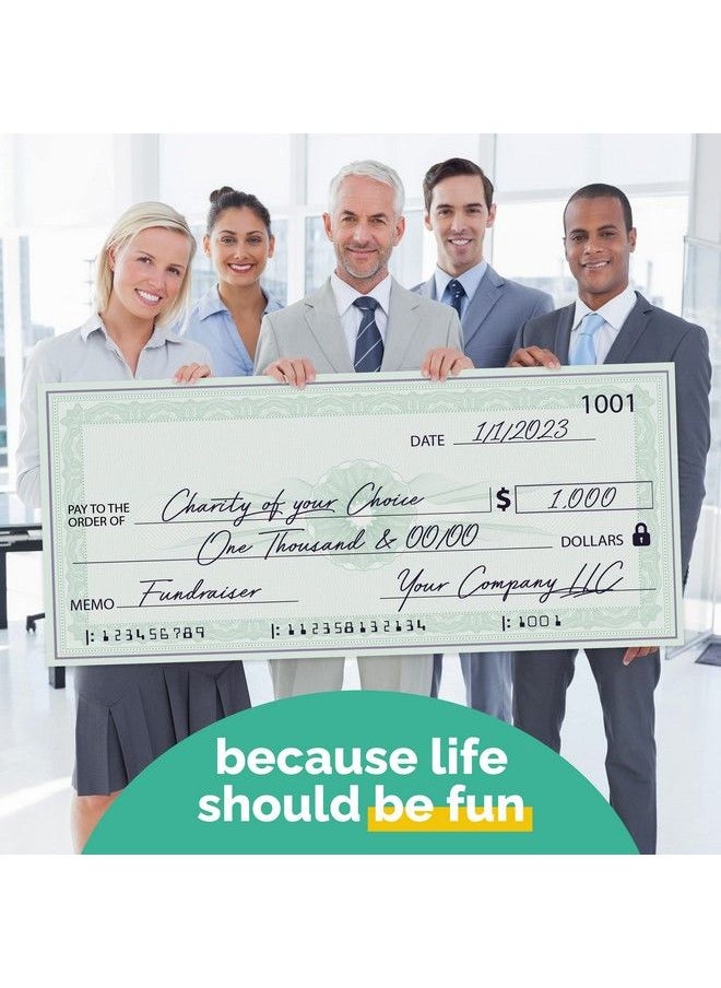 ORCA - Giant Check ; 36X16" Dry Erase Big Check For Presentations Oversized Fake Check - Image 1