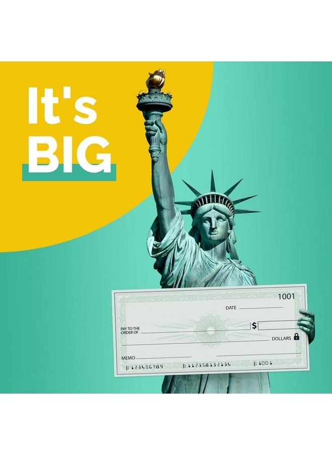 ORCA - Giant Check ; 36X16" Dry Erase Big Check For Presentations Oversized Fake Check - Image 1