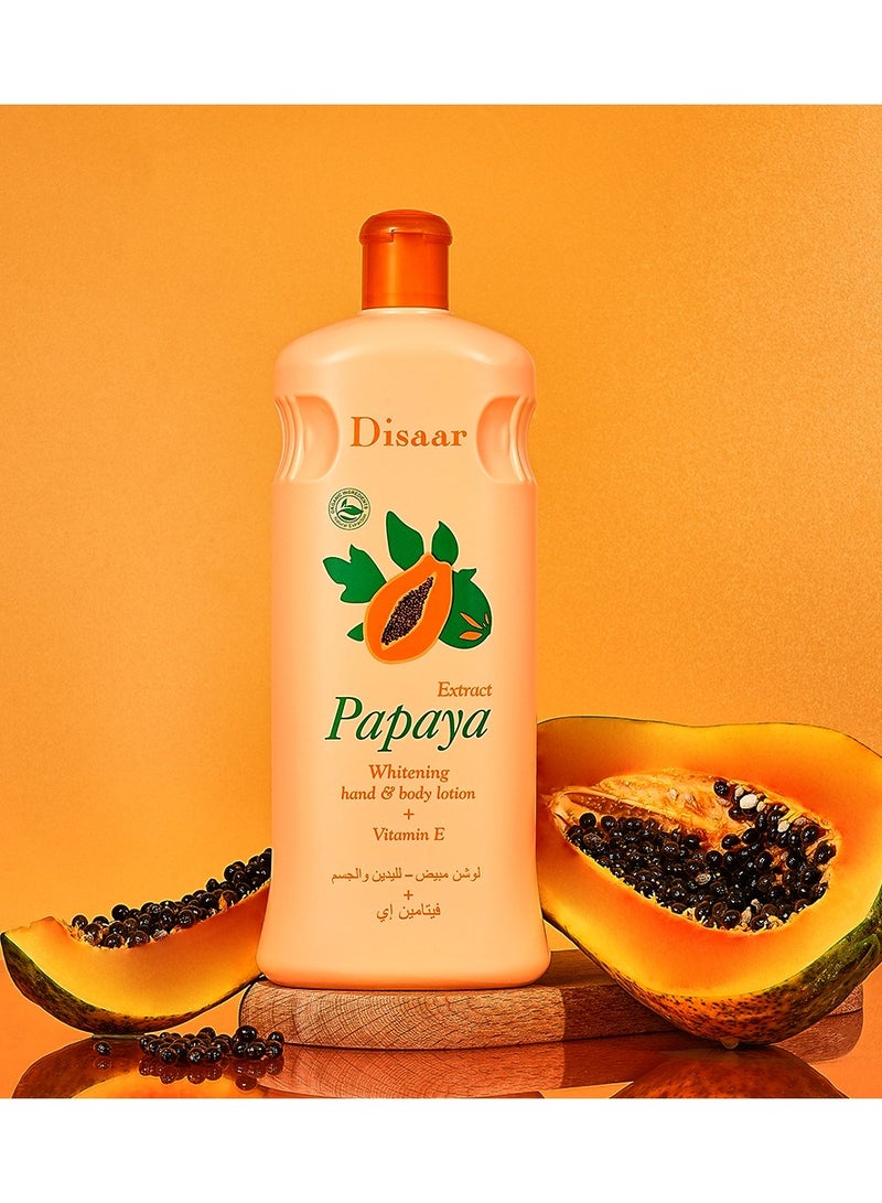 Disaar 600ML Organic Papaya Skin Whitening Body Lotion Vitamin E Enriched Moisturizer Removes Melanin and Keeps Skin Fair Smooth - Image 1