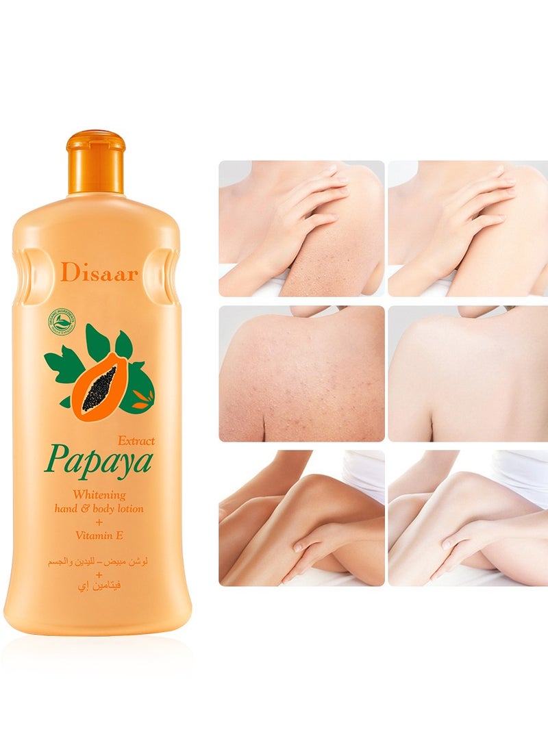 Disaar 600ML Organic Papaya Skin Whitening Body Lotion Vitamin E Enriched Moisturizer Removes Melanin and Keeps Skin Fair Smooth - Image 4