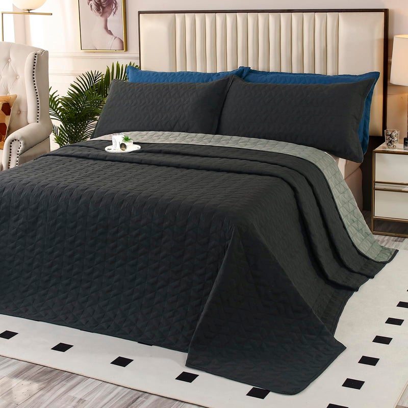 OFIXI OFIXI 128""x120"" Oversized King Plus Szie Quilt Set  Extra Large King Size Bedspreads 3 Piece  Lightweight Bedding Coverlet Reversible for All Season with Matching Shams  - Image 1