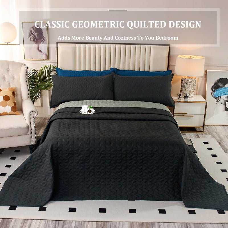 OFIXI OFIXI 128""x120"" Oversized King Plus Szie Quilt Set  Extra Large King Size Bedspreads 3 Piece  Lightweight Bedding Coverlet Reversible for All Season with Matching Shams  - Image 2