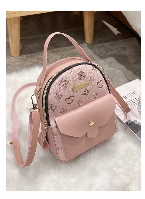 Mini printed solid color patchwork backpack