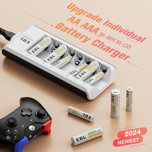 EBL Rechargeable AAA Batteries 1100mAh 1.2V NiMH Triple AAA Battery with Charger (16AAA+Charger) - Image 2