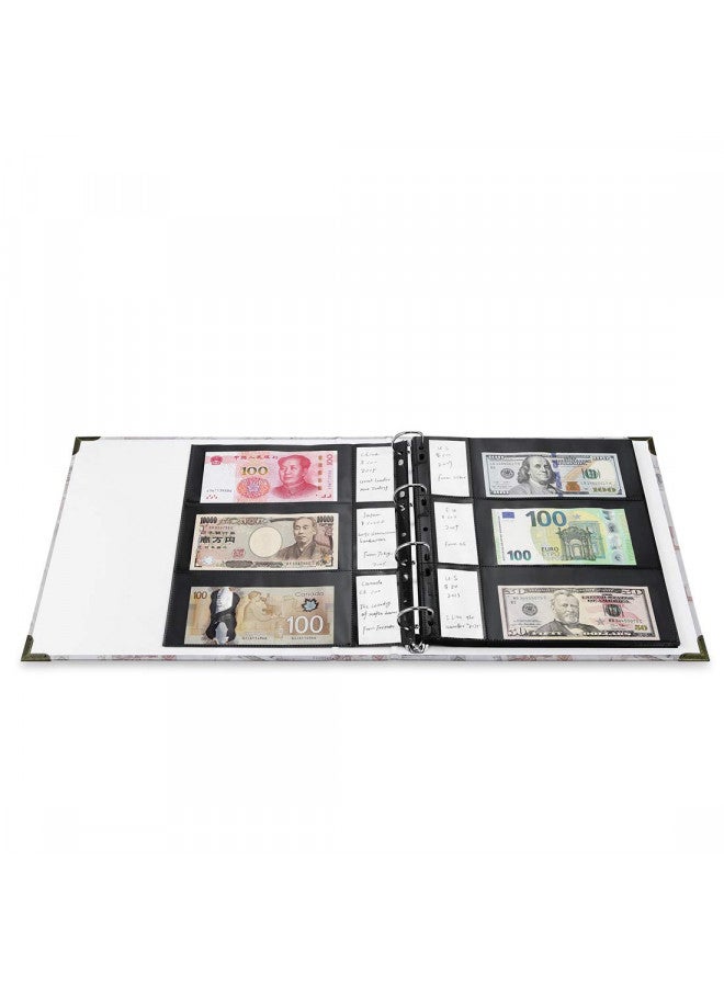 MUDOR 120 Pockets Banknote World Currency Collecting Album, Classic Binder Paper Money Collection Storage Book Album Supplies Holder for Bill Note Stamp Collector Display - Image 3