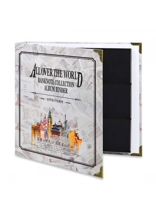 MUDOR 120 Pockets Banknote World Currency Collecting Album, Classic Binder Paper Money Collection Storage Book Album Supplies Holder for Bill Note Stamp Collector Display - Image 1
