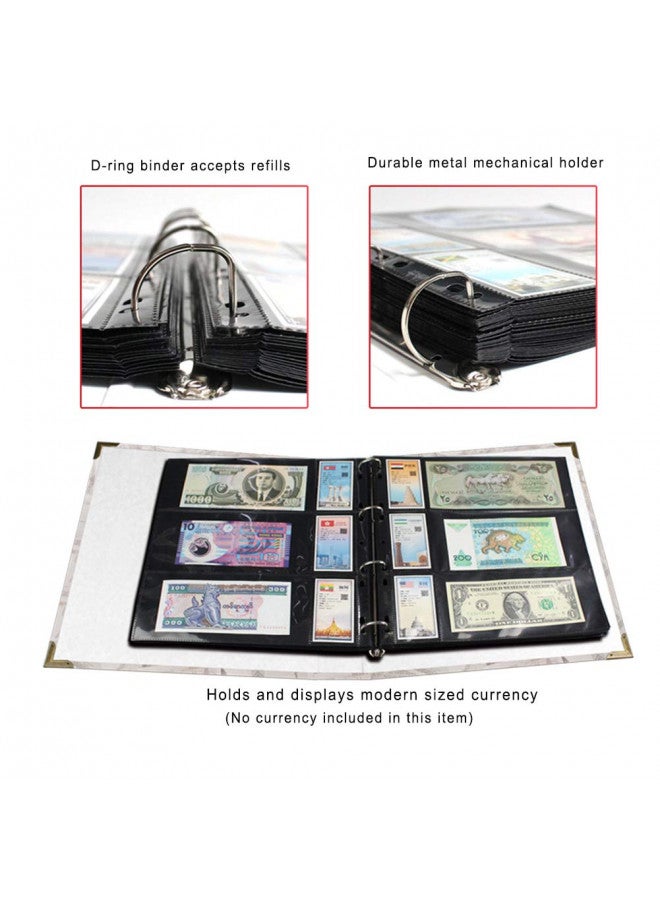 MUDOR 120 Pockets Banknote World Currency Collecting Album, Classic Binder Paper Money Collection Storage Book Album Supplies Holder for Bill Note Stamp Collector Display - Image 5