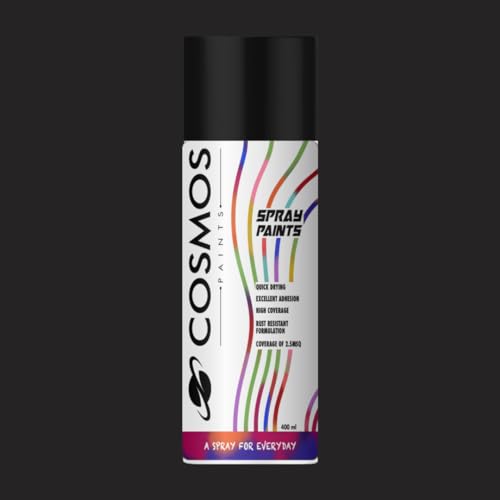 Cosmos Paints 4 Matt Black, Matte Colours Spray Paint, Matte Finish (200 Ml) | Quick Dry & No-Drip Wide Spray Cap System For Cars, Bikes & Metal, Wood, Plastic, Diy, Home Décor, Art & Craft - Image 1