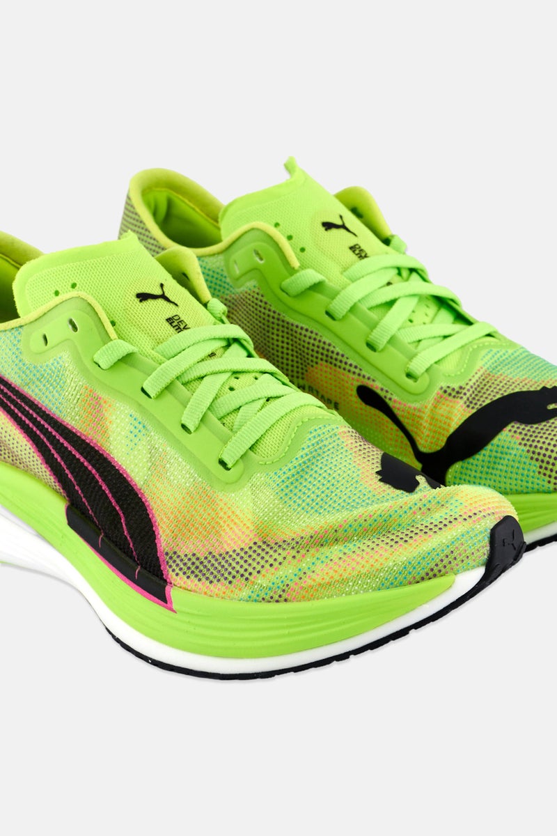 PUMA أحذية جري نسائية ديفييت نيترو إيلت 2 راش مزودة بأربطة، لون ليموني أخضر - Image 3