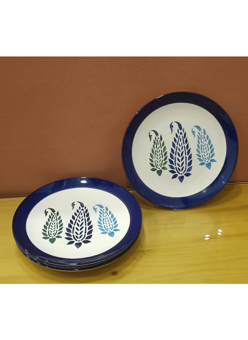 caffeine Premium Stoneware Blue boota Dinner Set (Set of 11pcs)