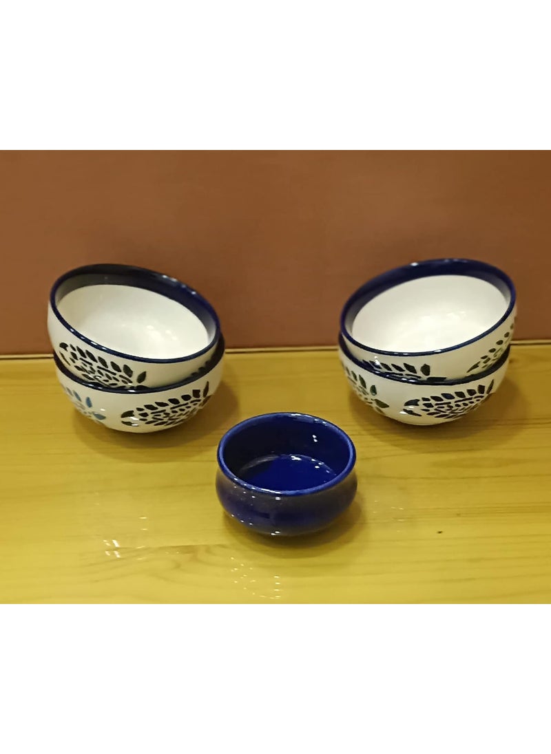 caffeine Premium Stoneware Blue boota Dinner Set (Set of 11pcs)