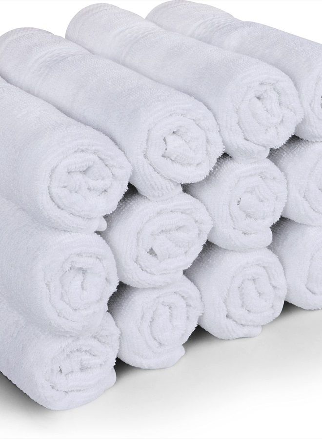 Utopia Towels [12 Pack Premium Wash Cloths Set (12 x 12 Inches) 100% Cotton Ring Spun, Highly Absorbent and Soft Feel Essential Washcloths for Bathroom, Spa, Gym, and Face Towel (White) - Image 2