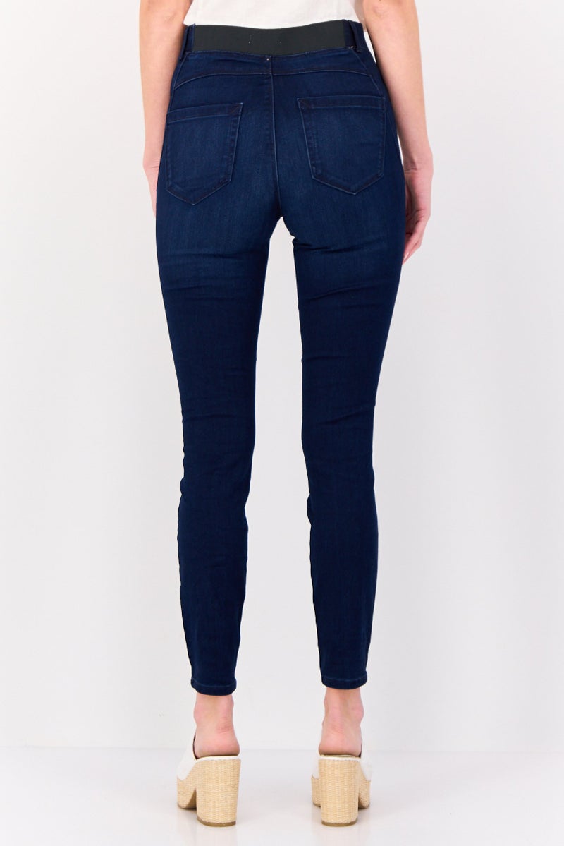 ONLY Only x JDY Women Regular Fit Washed Stretchable Denim Jeans, Dark Blue  - Image 3