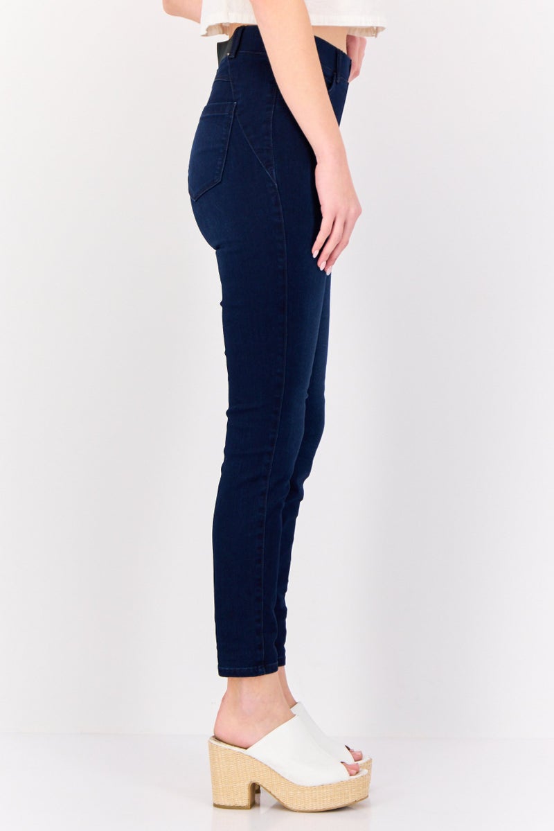 Only x JDY Women Regular Fit Washed Stretchable Denim Jeans, Dark Blue - Image 4