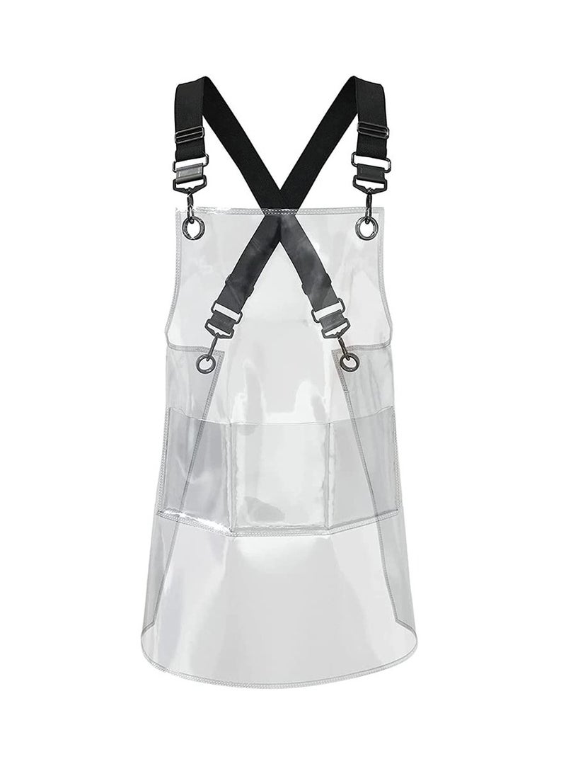 Excefore Aprons for Women with Pockets, Cross-back Adjustable Apron With 3 Pockets Hair Salon Work Apron, Hair Stylist Apron, Hair Stylist Essentials, 22.8” W 25.5” L  - Image 1