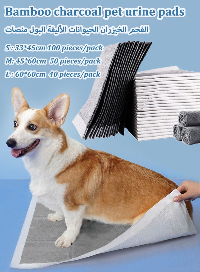 Generic S/M/L Pet Urine Pads Bamboo charcoal urine pads Disposable pet urine pads Pet training mats Odorless activated carbon Thickened Absorbs water quickly Keep dry Impermeable  - Image 1