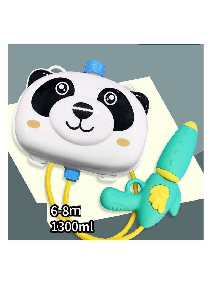 Y&D Children'S Water Gun, Cartoon Panda,Backpack Gun With 1.3L Large Capacity Tank And Adjustable Strap, Summer Swimming Pool, Beach, Outdoor Toys, Spray Toys（White/Black）  - Image 1