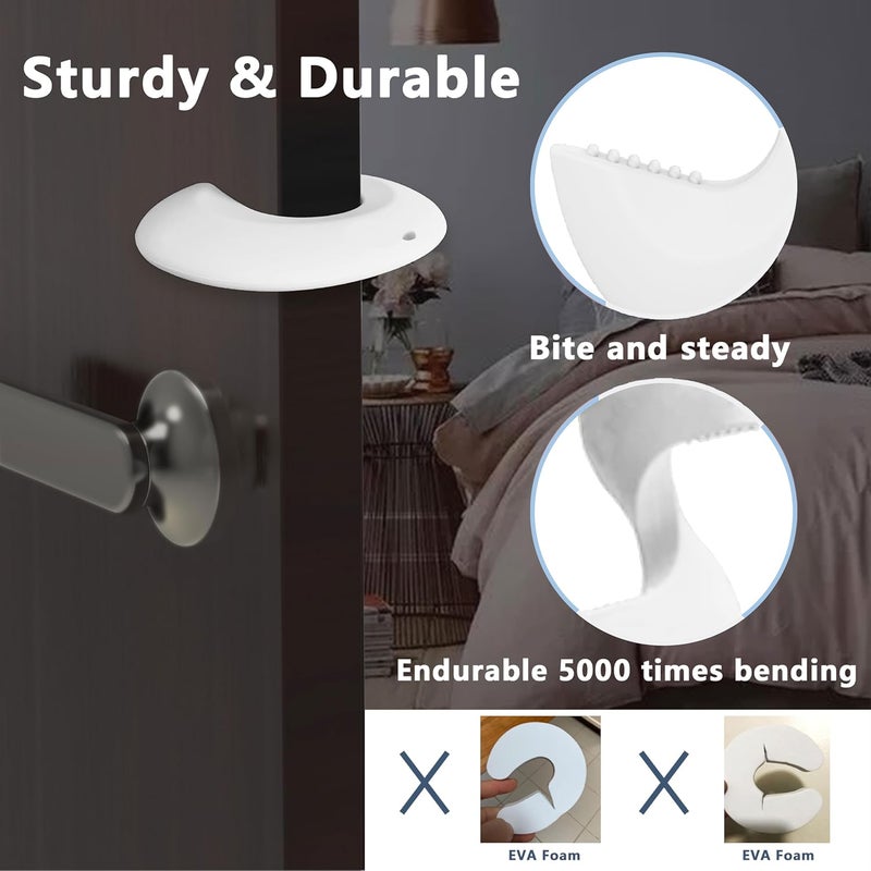 Neobay Door Pinch Guard and Door Slam Stopper Durable Silicone Door Finger Pinch Guard Prevents Finger Pinch Injuries Slamming Doors Door Safety for Kids 2 Packs White Basic - Image 4