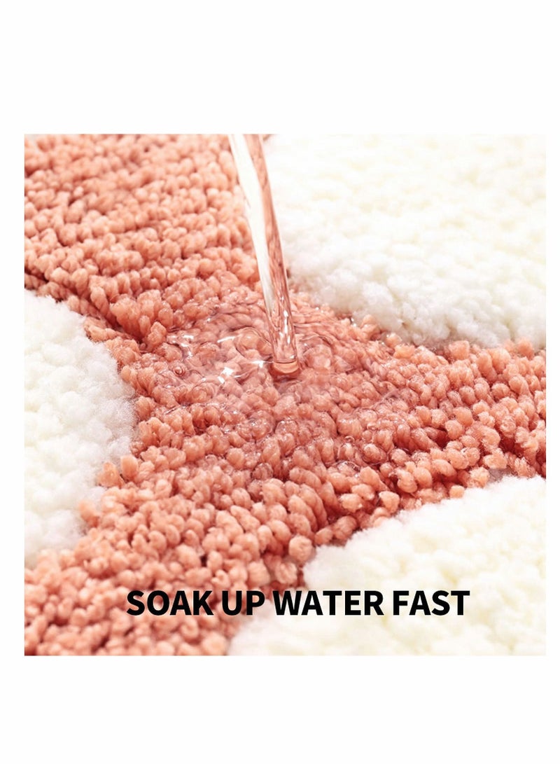 Pink Fun Bathroom Rug Non-Slip Washable Chic Cute Cat Paws Feet Shaped Soft Bath Rugs Mat Machine Wash Carpet for Bedroom Tub Shower and Indoor Decorative Home Entrance Doormat - Image 2