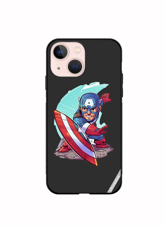 VR CREATIVE Protective Case Cover For Apple iPhone 13 mini Superhero Captain America Design Multicolour - Image 1