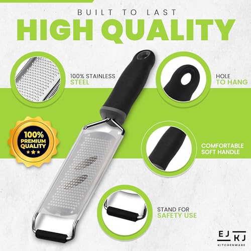 EJKJ Kitchenware Stainless Steel Ultra Fine Cheese Grater Great for Hard Cheeses, Chocolate, Nutmeg, and Lemon Zest - EJKJ Kitchenware - Image 5