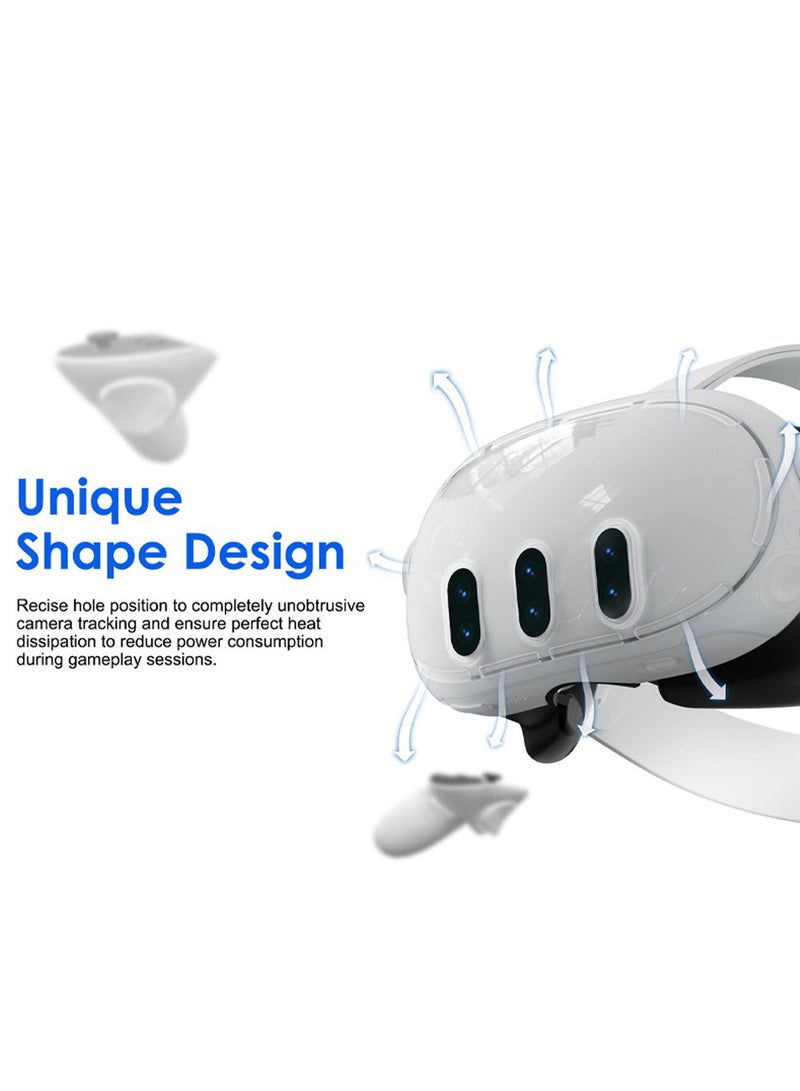 Meta Quest 3 Accessories Four-Piece Protective Kit with Lens Protector and VR Device Accessories - Image 3
