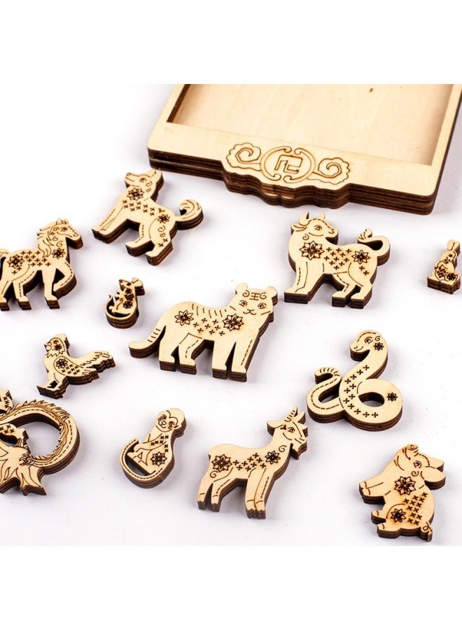 Zodiac Puzzle Ins A Generation Of Wooden Three-dimensional Puzzle Best Selling-Color:More Styles Contact Customer Service Orders - Image 5