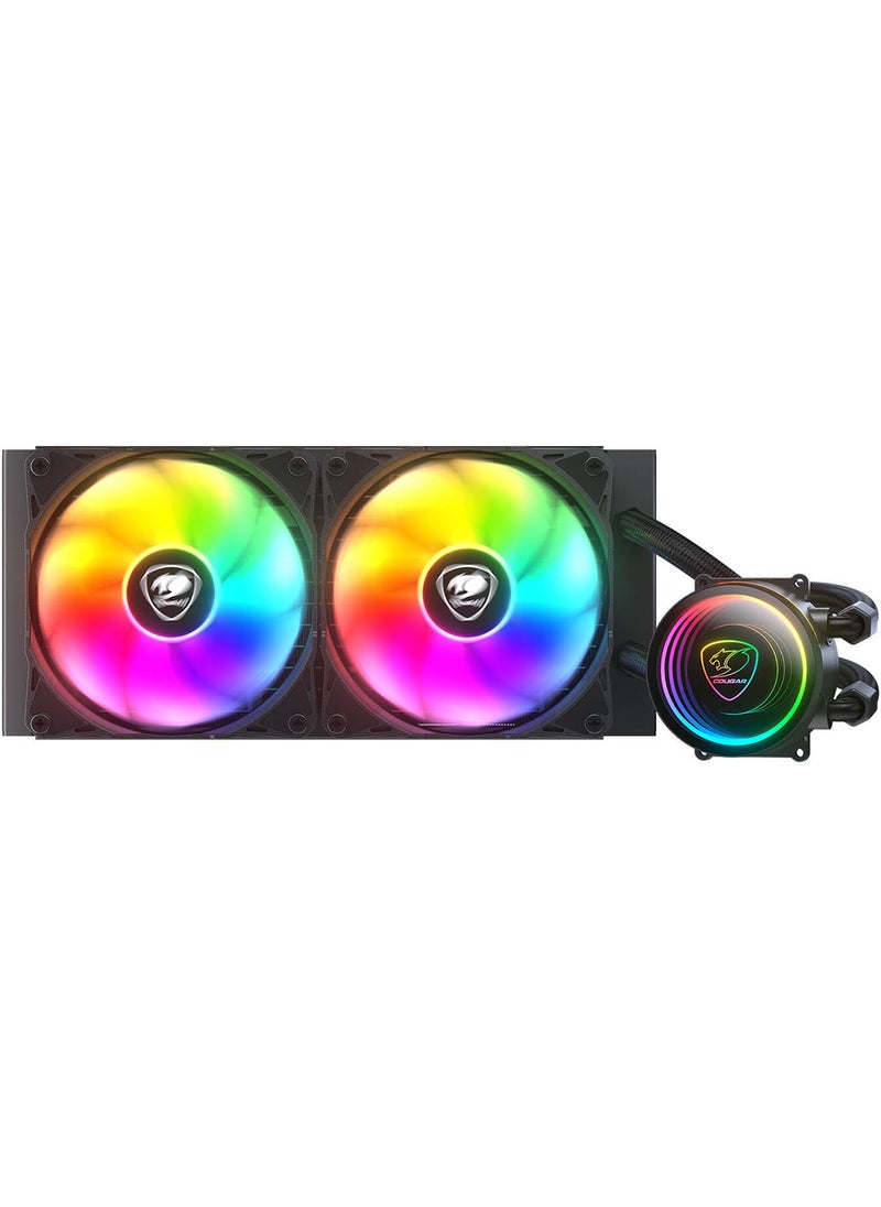 Cougar Cougar Poseidon Elite aRGB AIO Liquid Cooler, 240mm Radiator Length, Copper Cold Plate, 2700 RPM Pump Speed, 120mm Fan, 2200 RPM Fan Speed, 62.53 CFM Airflow, Black | 3MPSD240.0001  - Image 2