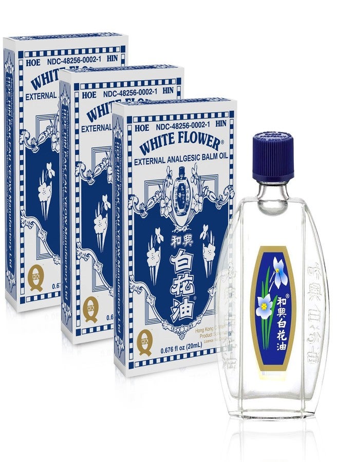 White Flower Analgesic Balm Embrocation Medicated Oil (Hoe Hin Pak Fah Yeow) (20ml/ Pack of 3) - Image 1