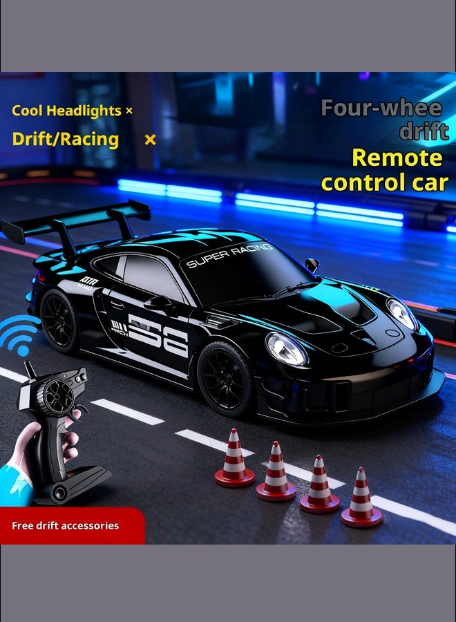 HaHaHai High-Speed Drift RC Car 1:24 Scale, 4WD Remote Control Racing Car with Flashing Lights, Dual Tires, USB Charging,50M Range, Remote Control Drift Vehicle for Boys Girls Kids Adults - Image 3
