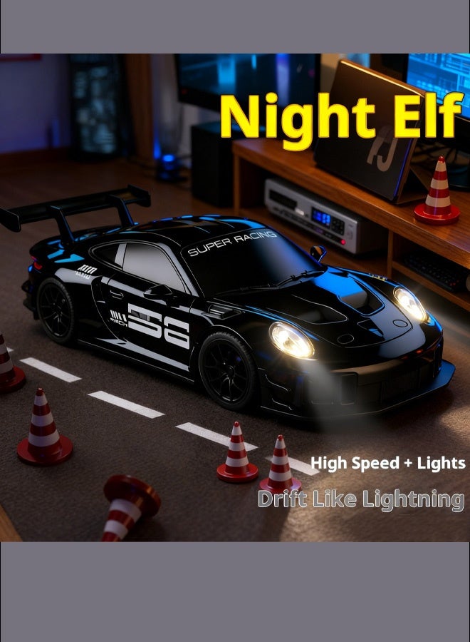HaHaHai High-Speed Drift RC Car 1:24 Scale, 4WD Remote Control Racing Car with Flashing Lights, Dual Tires, USB Charging,50M Range, Remote Control Drift Vehicle for Boys Girls Kids Adults - Image 4