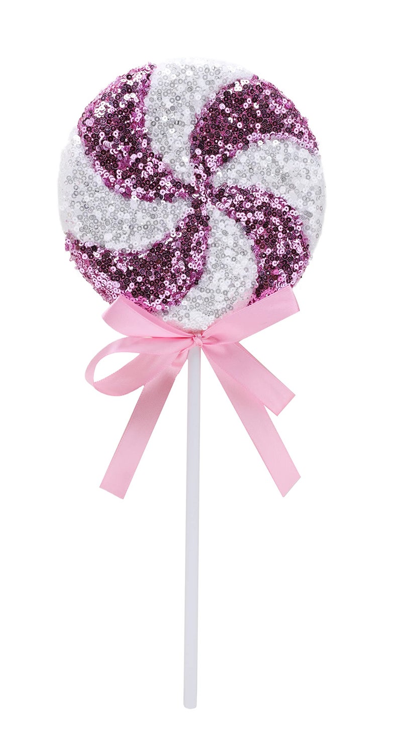 Christmas Concepts 360mm 142 Giant Sparkly Sequin Lollipop Christmas Decoration  Christmas Tree Ornaments  Baby Pink
