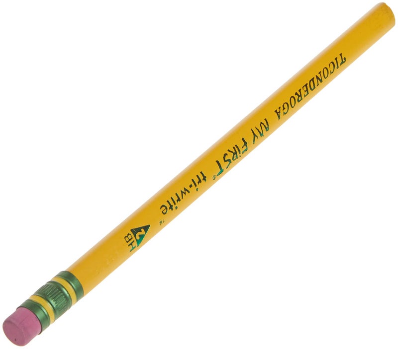 Ticonderoga My First Tri-Write Wood-Cased Pencils, Unsharpened, 2 HB Soft, With Erasers, Yellow, 36 Count - Image 3