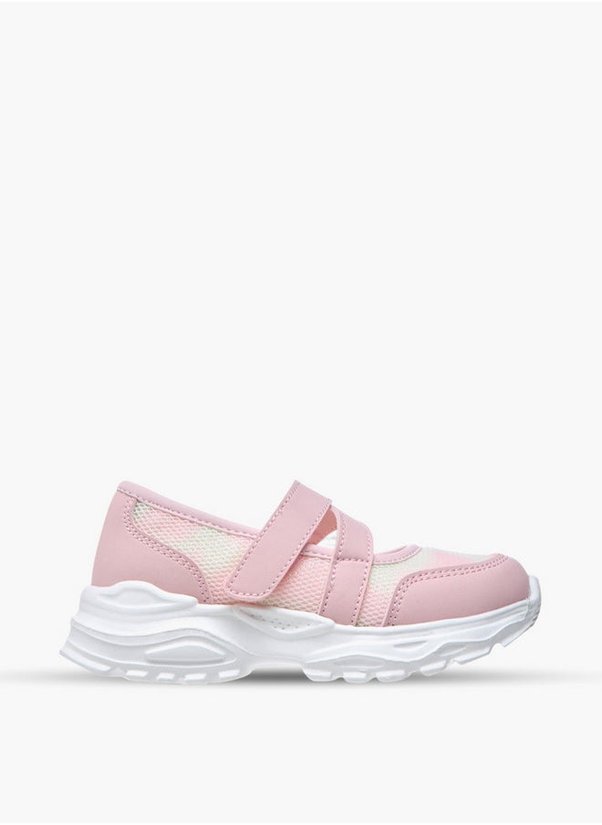 Flora Bella By Shoexpress Textured Mary Jane Shoes with Hook and Loop Closure  - Image 3