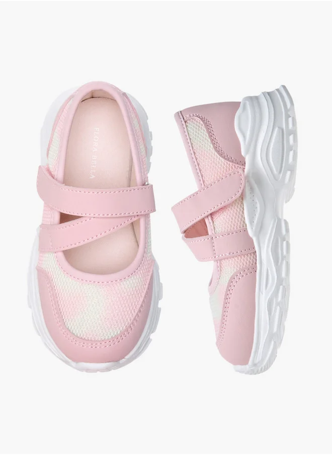 فلورا بيلا من شو إكسبرس Textured Mary Jane Shoes with Hook and Loop Closure