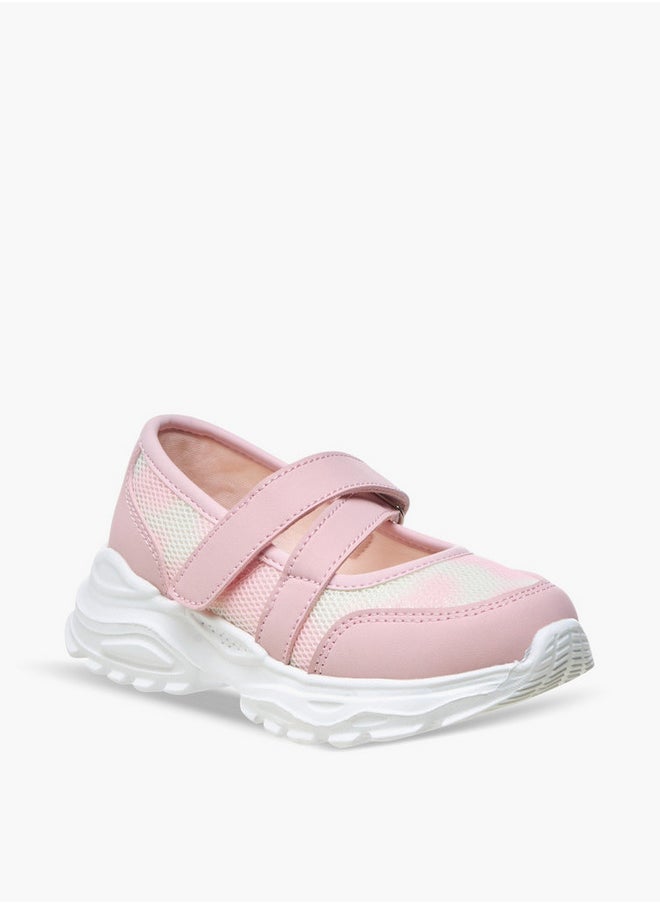Flora Bella By Shoexpress Textured Mary Jane Shoes with Hook and Loop Closure  - Image 2