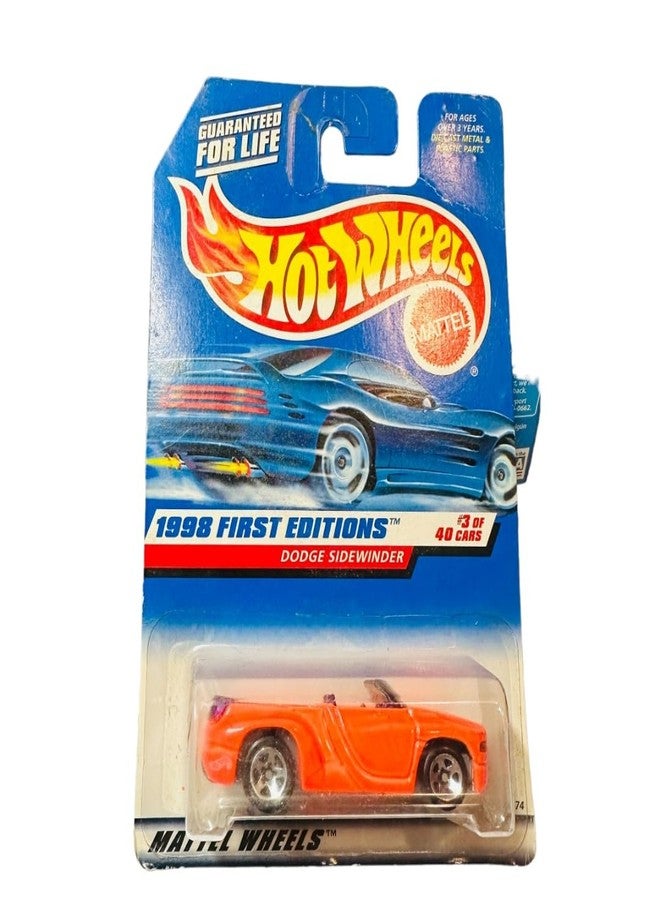 Hot Wheels - 1998 First Editions - Dodge Sidewinder - Neon Orange - Die Cast - Collector #634 - #3 of 45 - Rare Red Card - Limited Edition - Collectible 1:64 Scale