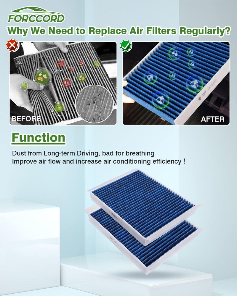 Forccord HEPA Cabin Air Filter Fits for Activated Carbon Cabin Filter Replacement for CF12152 (2 Pack) - Image 5
