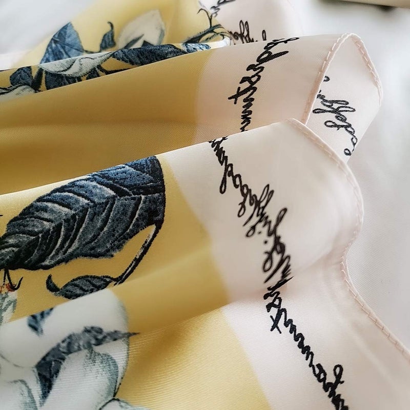 FONYVE Silk Feeling Scarf Medium Square Satin Head Wrap for Women 27.5 inches - Image 3