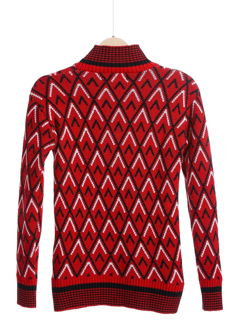 Caesar Girls Wool Pullover With Mutlicolour Design  - Image 2