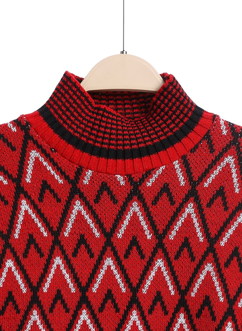 Caesar Girls Wool Pullover With Mutlicolour Design  - Image 3