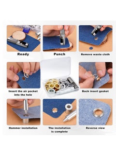 Excefore 50 Sets 0.75" Grommet Tool Kit, Grommet Setting Tool Copper Grommets Eyelets, 2 Colors, With 3 Pcs Install Tool, Gold And Silver  - Image 5