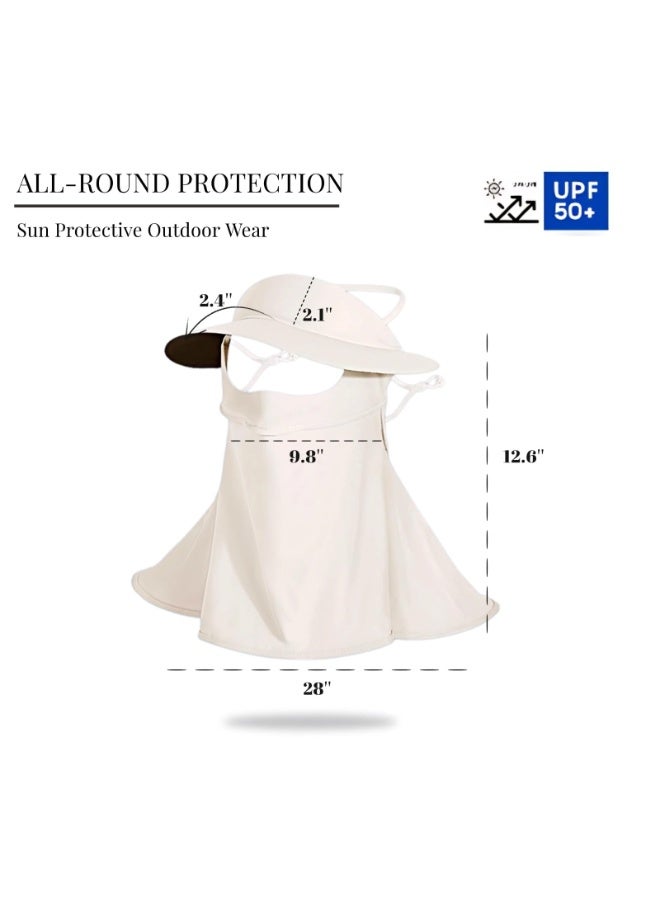 Mijioceon Sun Protection Integrated Face Mask Sun Hat with Extended Neck Protection Summer UV Protective Cycling Outdoor Wear for Women - Image 5
