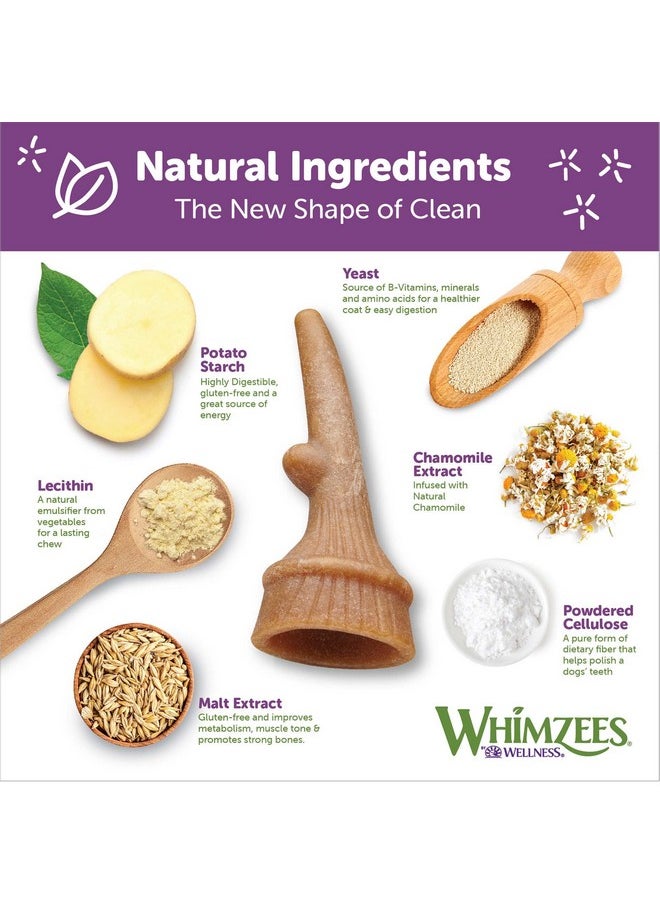 ويمزيس - من شركة Wellness Occupy Antler Natural Dental Chews For Dogs، مكافآت تدوم طويلاً، خالية من الحبوب، منعشة للنفس، سلالة متوسطة، 12 قطعة - Image 1