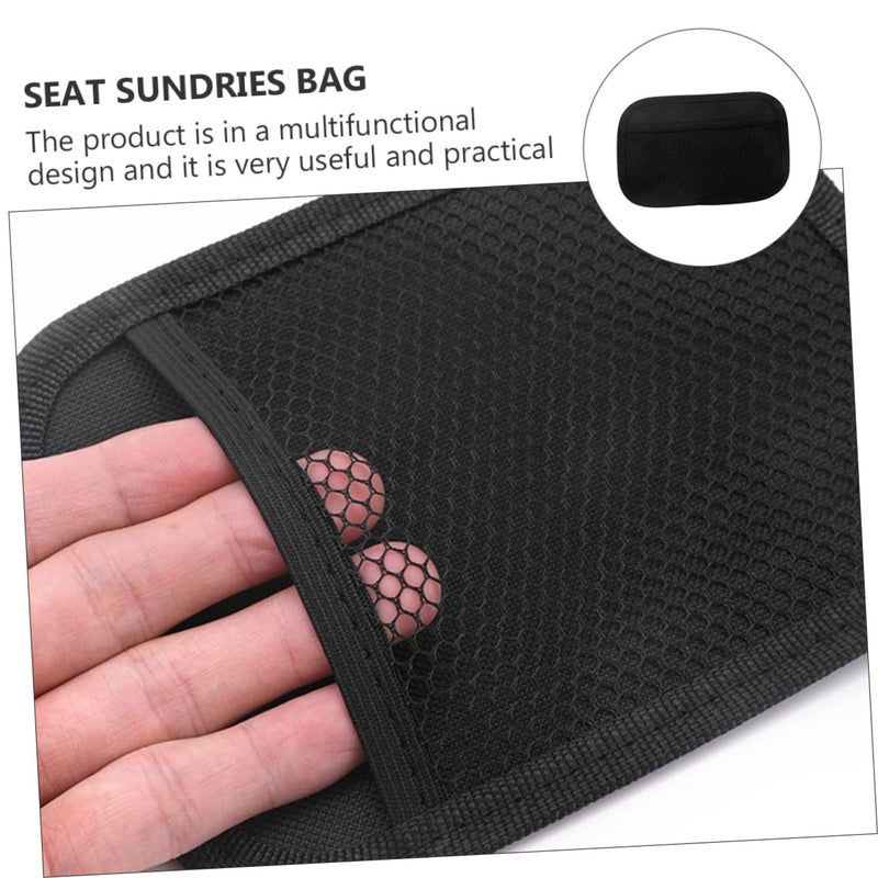 2Pcs Black Mesh Car Storage Bag Organizer for Phone Wallet and Accessories - Image 3